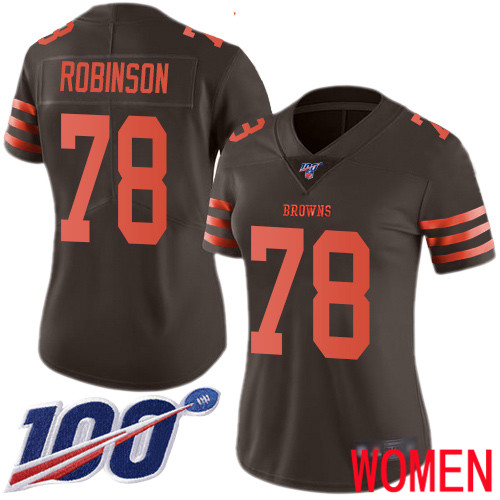 Cleveland Browns Greg Robinson Women Brown Limited Jersey #78 NFL Football 100th Season Rush Vapor Untouchable